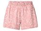 Short rose pour femme avec motif floral blanc