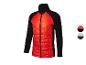 Veste matelassée rouge et noire pour homme avec manches longues et col montant.