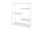 Een witte, moderne plank met vier planken.