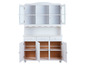 Witte dressoir met glazen deuren en laden