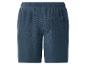 Blauwe sweatshorts met elastische tailleband en achterzak.
