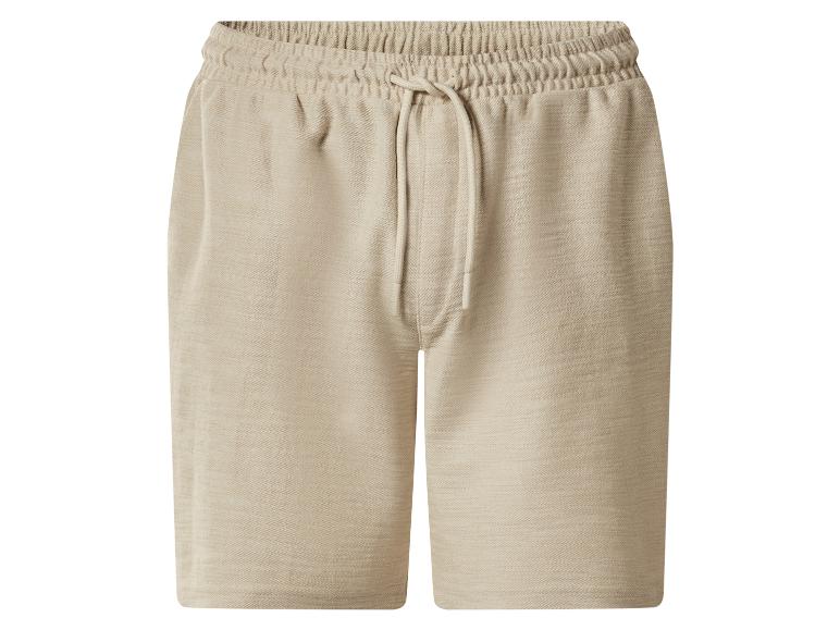 Beige sweatshorts met elastische tailleband en trekkoord
