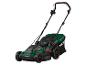 PARKSIDE grasmaaier in groen en zwart met rode details.