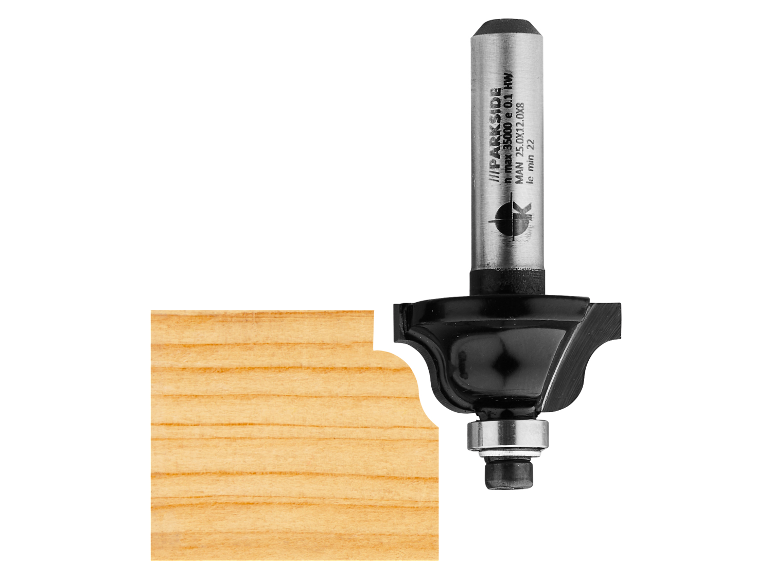 Fraise Parkside pour créer un bord arrondi sur du bois.