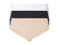 Trois paires de culottes sans couture en blanc, noir et couleur chair.