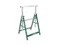 Tréteau de travail pliable vert et argenté avec pieds réglables