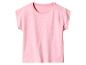 T-shirt rose à manches courtes avec des pois blancs