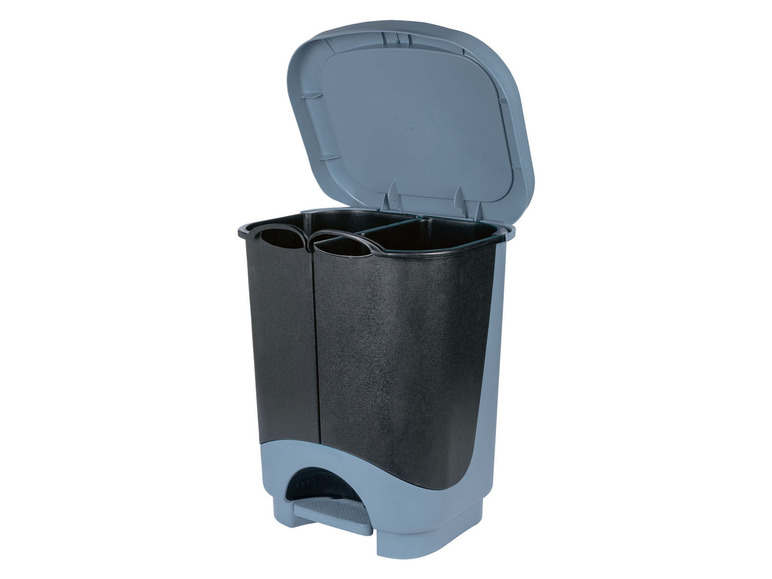 Aller en mode plein écran Poubelle à double compartiment, plastique recyclé - Photo 2