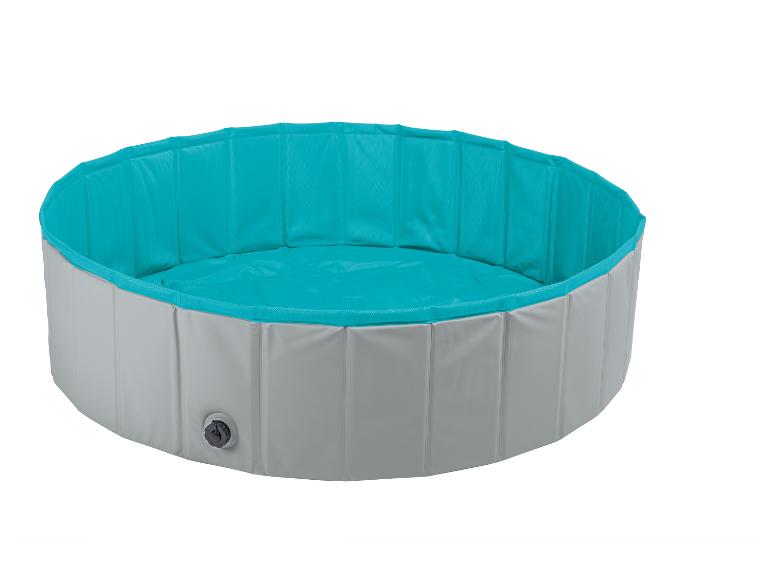 Opvouwbaar zwembad voor huisdieren, grijs en turquoise
