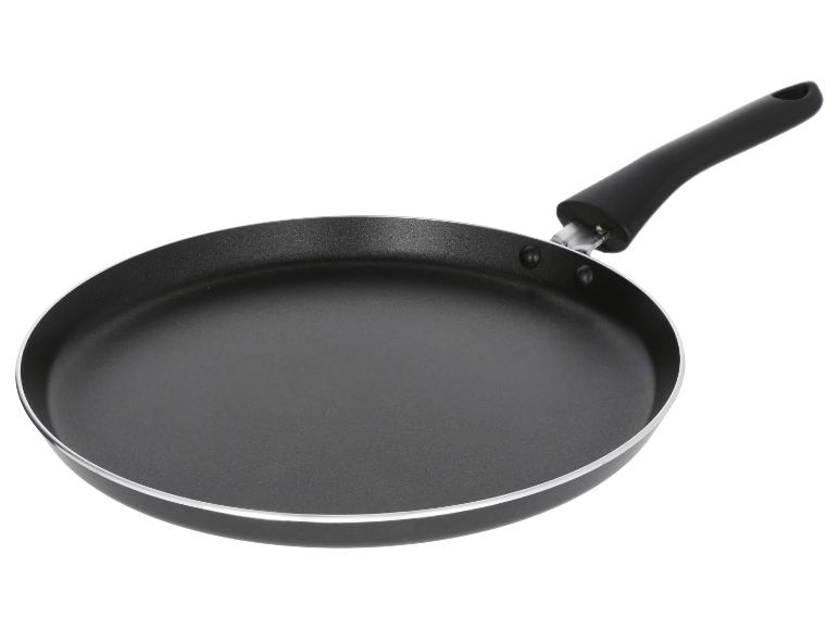 Poêle à crêpes antiadhésive noire avec longue poignée