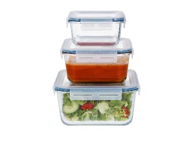 MiraHome Vriesdozen, 8 x 1 l, rechthoekig, kleurrijk, voorraaddozen met deksel, luchtdicht, transparante vershouddozen met deksel, opbergdoos voor maaltijdvoorbereiding en organisatie, Oostenrijkse