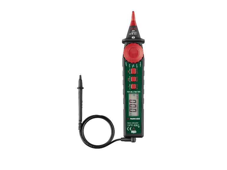 Een Parkside pen multimeter met een display en testpennen