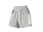 Grijze sport shorts met witte veters en een zijzakje.