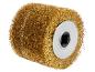 Brosse rouleau en laiton pour ponceuse, sur fond blanc.