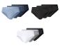 Lot de 9 slips pour hommes en bleu, noir, blanc, gris et gris foncé.