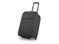 Une valise noire Topmove avec des roulettes.