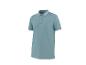 Lichtblauw poloshirt met wit gestreepte kraag en mouwboorden