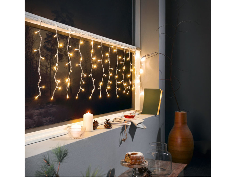Aller en mode plein écran LIVARNO home Rideau lumineux à LED, 8 modes d'éclairage - Photo 2