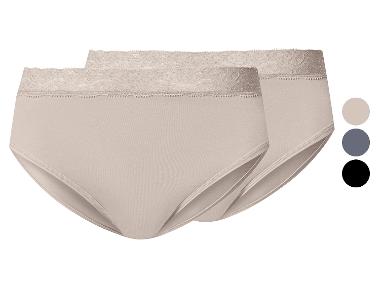 esmara® Slips bikini en dentelle pour femmes, 2 pièces