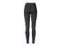 Legging noir imprimé léopard, taille haute et coutures en V à l'arrière.