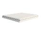 Wit matras met grijze rits en blauw label aan de zijkant
