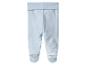Lichtblauwe baby leggings met boorden.