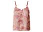 Cami-top met abstracte print in roze en beige tinten.