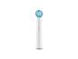 Une tête de brosse à dents électrique de rechange blanche avec des poils bleus et verts.