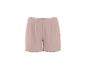 Lichtroze dames short met geschulpte zoom.