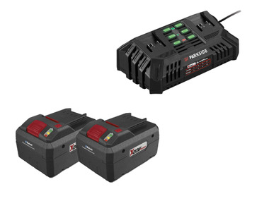 Set de 2 batteries smart 8 Ah et chargeur double 4,5 A 20 V PARKSIDE PERFORMANCE®