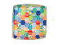 Plateau pliable hexagonal aux motifs patchwork colorés.
