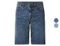 Blauwe denim shorts met rechte pasvorm, zakken en knoopdetails.