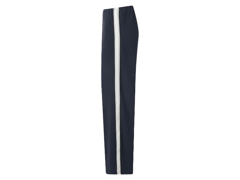 Donkerblauwe sportbroek met een witte zijstreep