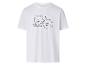 Wit T-shirt met een print van twee honden en de tekst 'Be My Valentine'.