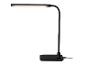 Zwarte LED-bureaulamp met flexibele hals en rechthoekige lichtbalk