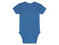 Un body bébé bleu à manches courtes.
