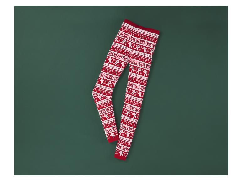 Leggings de Noël rouges avec un motif d'homme en pain d'épices.