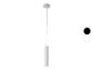 Suspension cylindrique blanche.