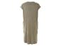 Beige tuniekjurk met korte mouwen.