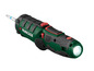 Een groene Parkside schroevendraaier met ingebouwde LED-lamp.