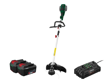 Set PARKSIDE® : Débroussailleuse 4-en-1 40 V PAKG40, Batterie 20 V 4 Ah PAP204 et Chargeur double 20 V PDSLG20