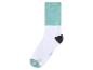 Chaussette blanche avec manchette et pointe vert menthe et talon noir