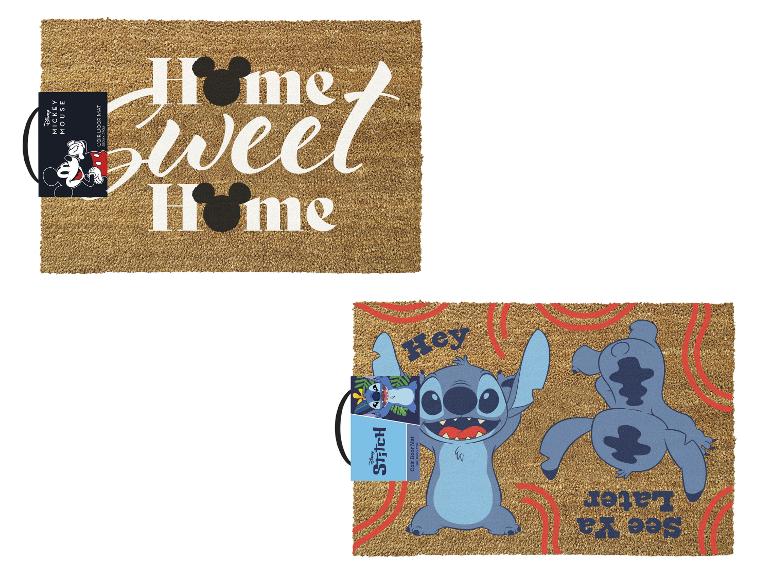 Paillassons 'Home Sweet Home' avec oreilles de Mickey et 'Hey See Ya Later' avec Stitch.