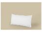 Oreiller blanc rectangulaire avec motif ondulé sur fond beige