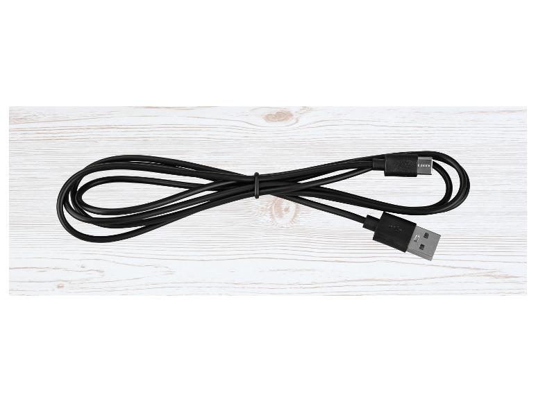 Câble USB noir avec connecteurs USB-A et micro-USB.