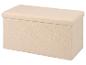 Banc de rangement rectangulaire beige avec texture bouclée