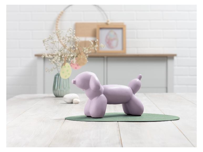 Statuette Chien Ballon Rose – Décoration Mignonne En Résine – Idéale Chambre Enfant Ou Cadeau