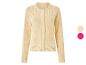 Cardigan en maille beige pour femme avec boutons et deux échantillons de couleur