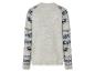 Pull beige en maille avec motif de rennes.