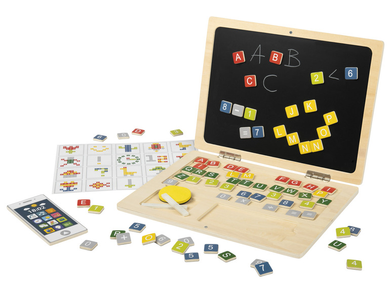 Aller en mode plein écran Playtive Ordinateur portable ou horloge magnétique en bois - Photo 3